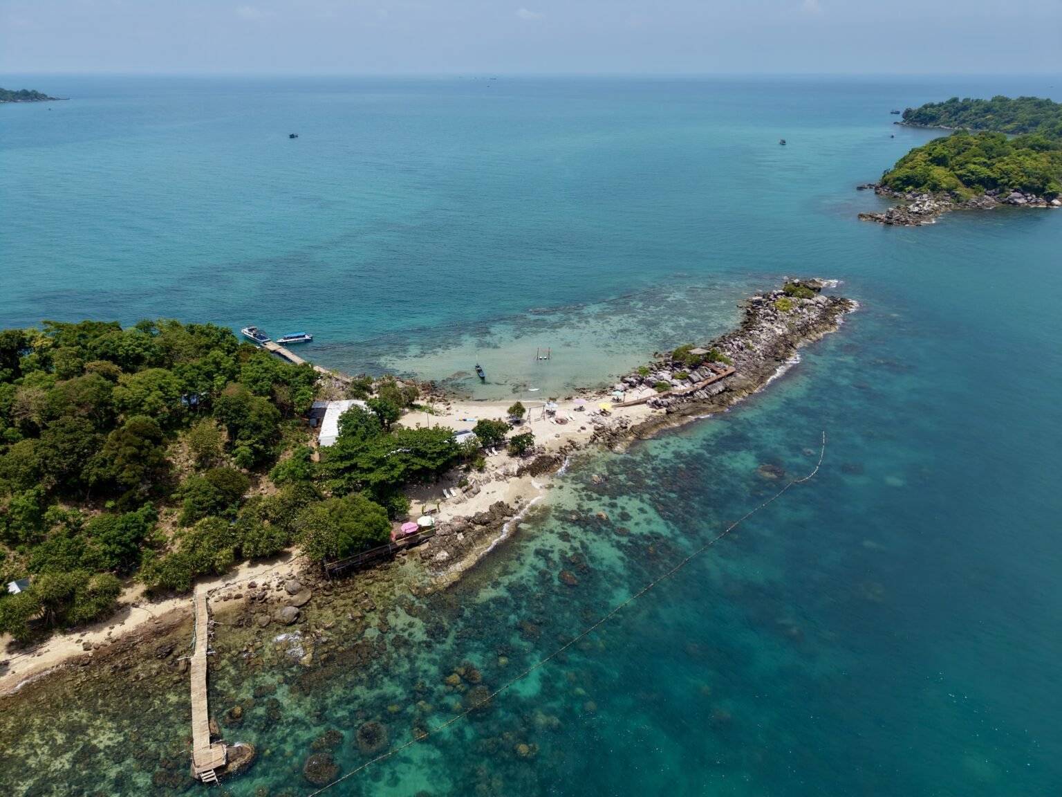 Aerial view of a coastal landscape