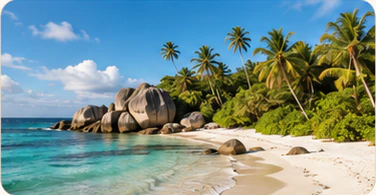 Tropical beach and turquoise sea