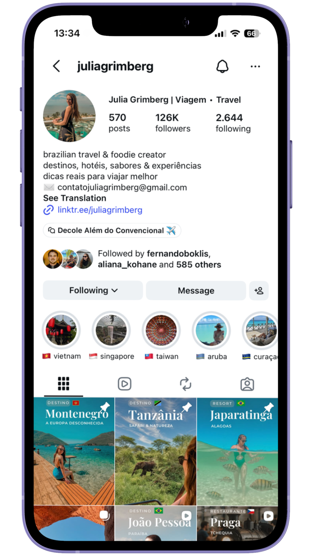 Julia Grimberg Instagram profile