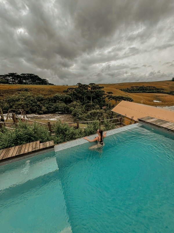 Travel photography at a resort pool
